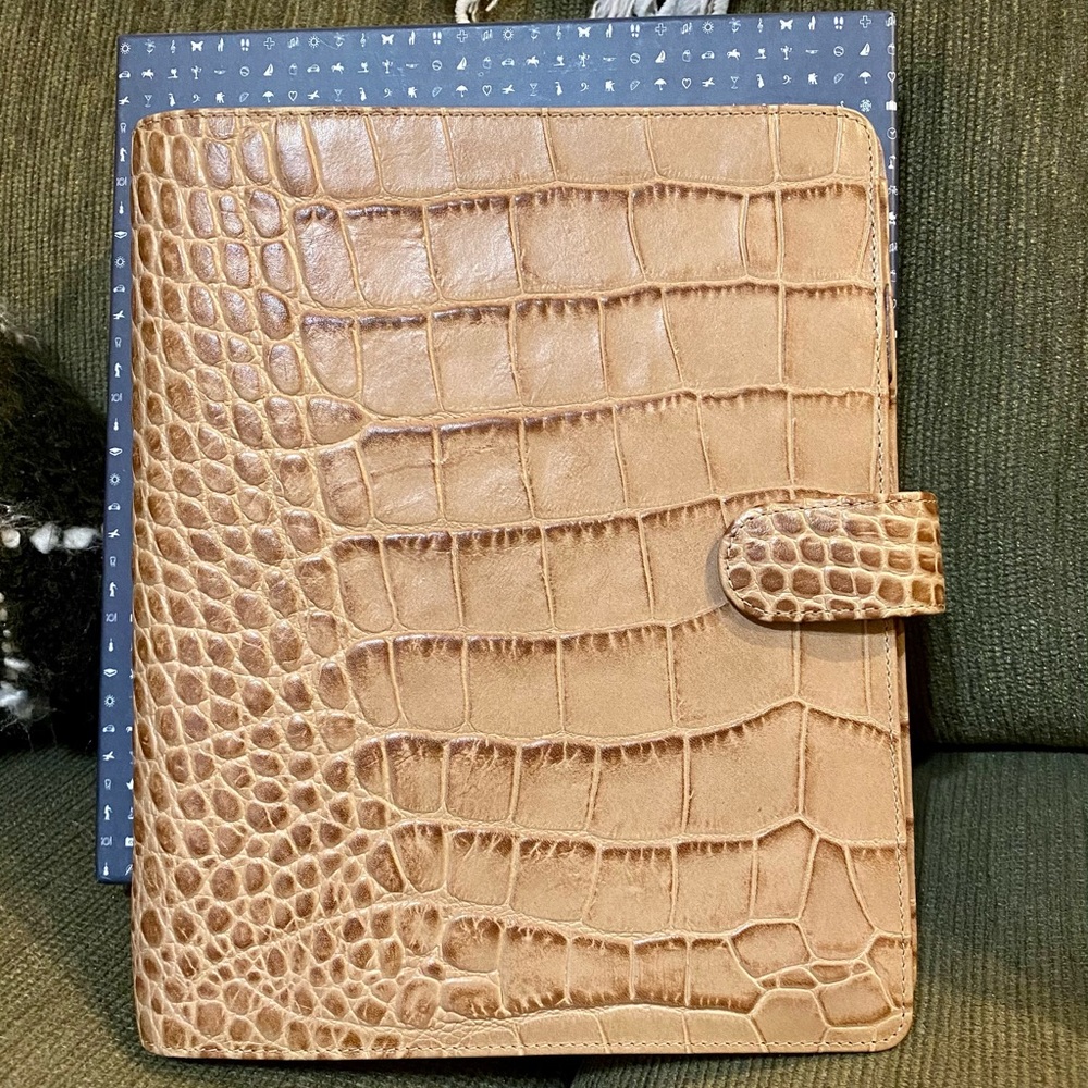 Filofax A5 Croc Agenda in Fawn EUC